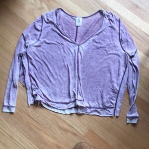 Free People Purple Long Sleeve Tee